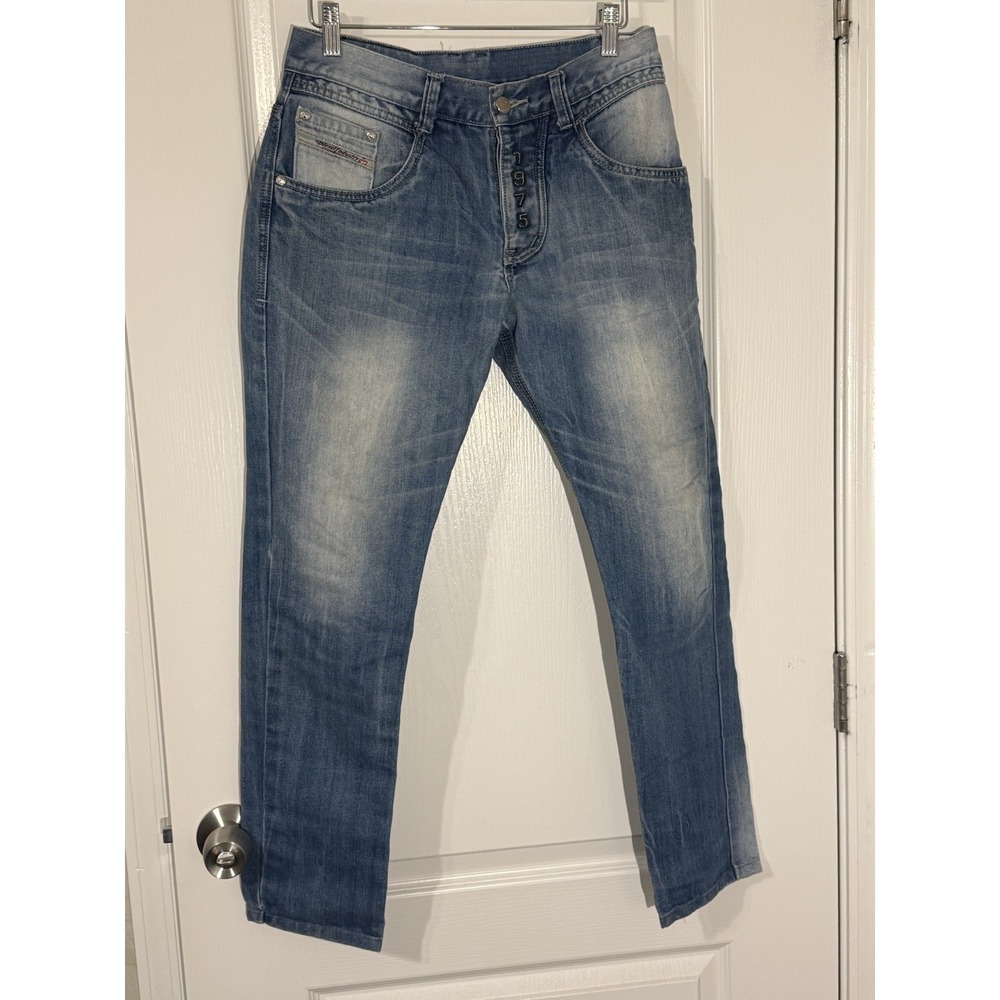 Vintage Diesel Industry‎ Denim Division Jeans Made In Italy Y2K Leather Pocket